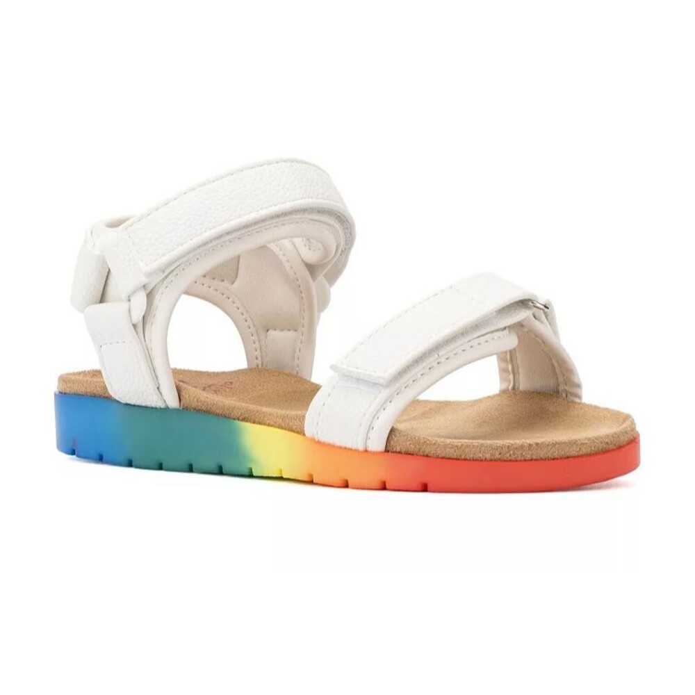 Girl's size 5 Sandals Rainbow Olivia Miller Hook and loop straps NEW